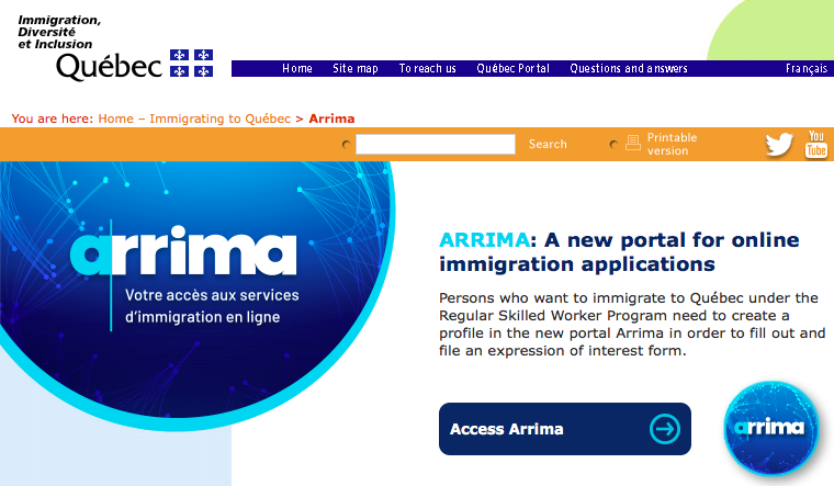 خبر شماره ۲۱۴: بازگشایی سیستم ابراز علاقمندی ARRIMA استان کبک کانادا